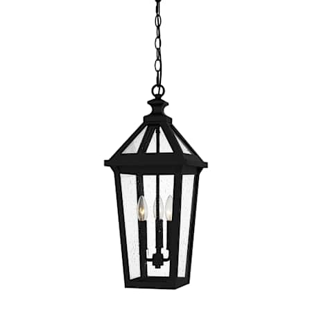 Quoizel Boulevard 3 Light 10" Wide Outdoor Taper Candle Mini Pendant Matte Black