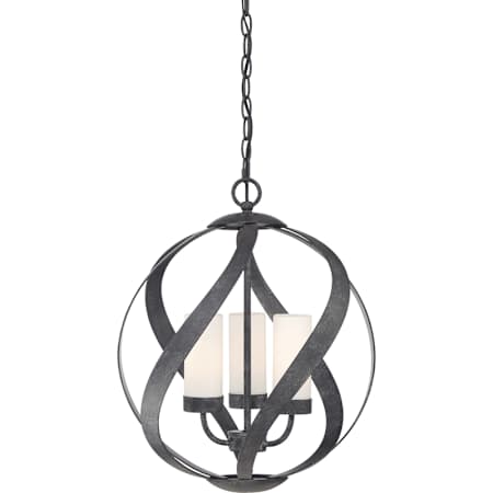 Quoizel Blacksmith 3 Light 16" Wide Pillar Candle Pendant with Glass Shades Old Black