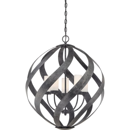 Quoizel Blacksmith 5 Light 26" Wide Pillar Candle Globe Chandelier with Glass Shades Old Black