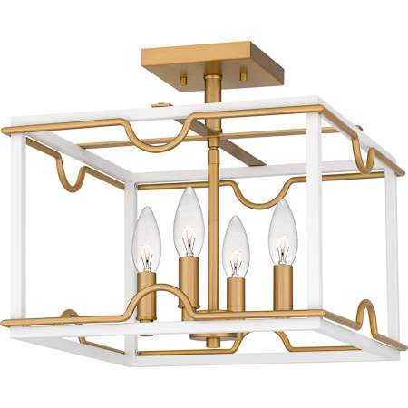 Quoizel Brinkman 4 Light 14" Wide Semi-Flush Square Ceiling Fixture Matte White