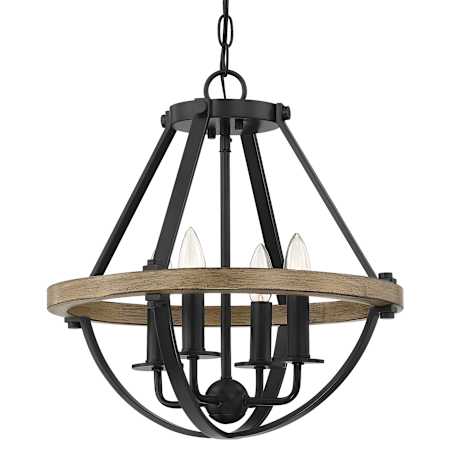 Quoizel Bartlett 4 Light 16" Wide Taper Candle Pendant / Semi-Flush Ceiling Fixture Earth Black