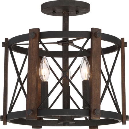 Quoizel Baron 3 Light 15" Wide Semi-Flush Mount Ceiling Fixture Marcado Black