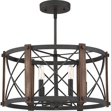 Quoizel Baron 6 Light 20" Wide Semi-Flush Drum Ceiling Fixture Marcado Black