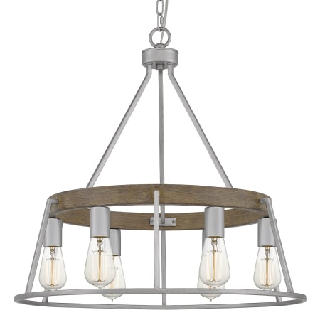 Quoizel Brockton 6 Light 25" Wide Wood Chandelier Brushed Silver