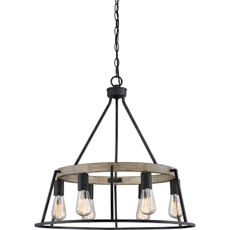 Quoizel Brockton 6 Light 25" Wide Wood Chandelier Grey Ash