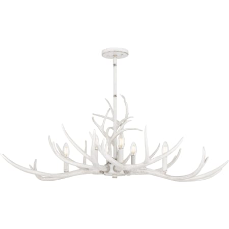 Quoizel Brosh 6 Light 42" Wide Antler Candle Style Chandelier Antique White