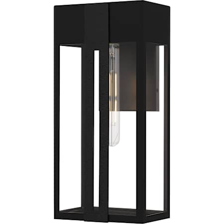 Quoizel Boswell 16" Tall Outdoor Wall Sconce with Clear Glass Shade Matte Black