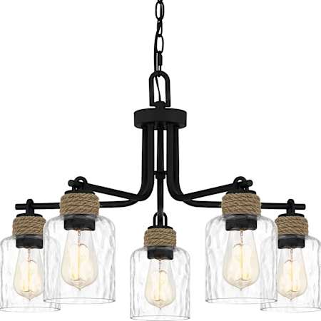 Quoizel 5 Light 26" Wide Chandelier Matte Black