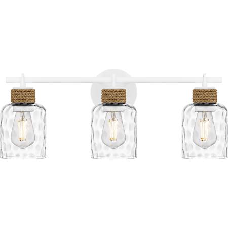 Quoizel Baltic 3 Light 24" Wide Vanity Light with Water Glass Shades with Water Glass Shades Matte White