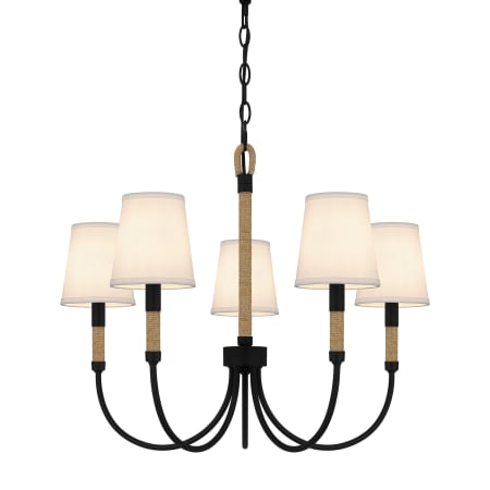 Quoizel Bayside 5 Light 25" Wide Chandelier Matte Black