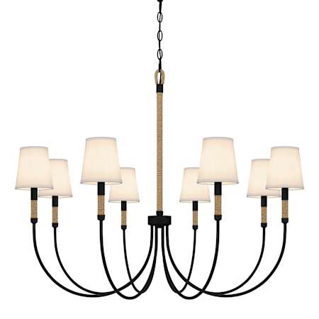 Quoizel Bayside 8 Light 39" Wide Chandelier Matte Black