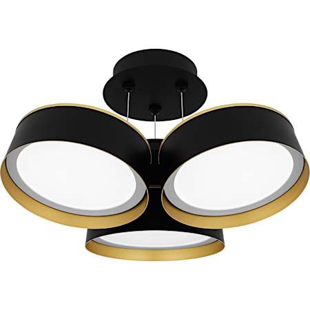 Quoizel Byrnes 19" Wide LED Semi-Flush Ceiling Fixture Matte Black