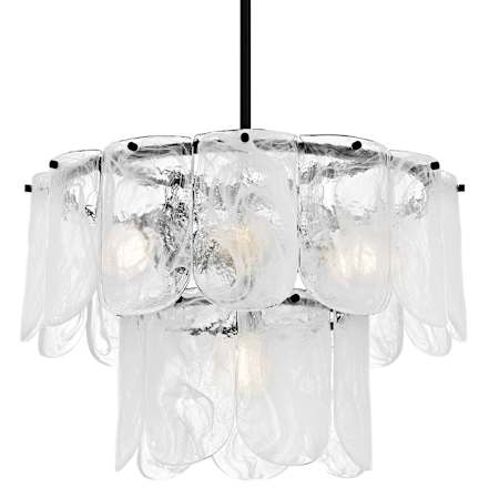 Quoizel Cassidy 5 Light 24" Wide Pendant with Swirl Glass Shade Matte Black