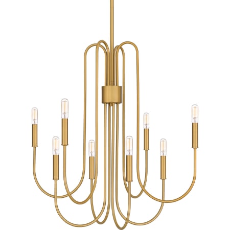 Quoizel 8 Light 28" Wide Candle Style Chandelier Brushed Weathered Brass