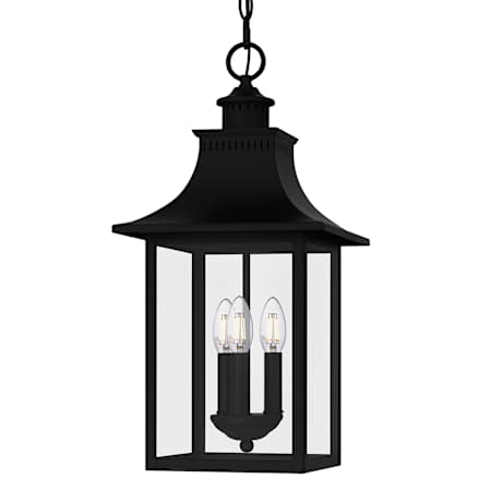 Quoizel Chancellor 3 Light 10" Wide Taper Candle Outdoor Mini Pendant Mystic Black