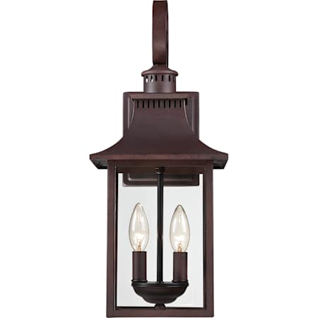 Quoizel Chancellor 2 Light 19" High Outdoor Wall Sconce with Clear Glass Shade Copper Bronze