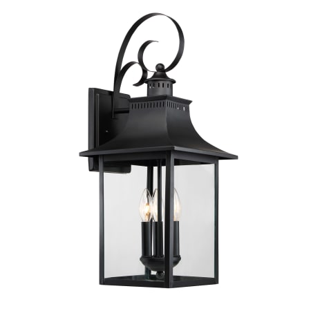 Quoizel Chancellor 3 Light 23-1/2" High Outdoor Wall Sconce with Clear Glass Shade Mystic Black