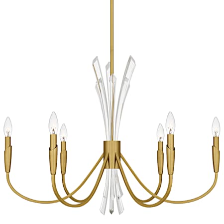 Quoizel Cecily 6 Light 32" Wide Crystal Candle Style Chandelier Brushed Gold