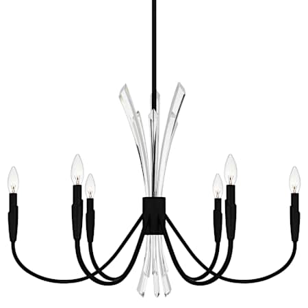 Quoizel Cecily 6 Light 32" Wide Crystal Candle Style Chandelier Matte Black