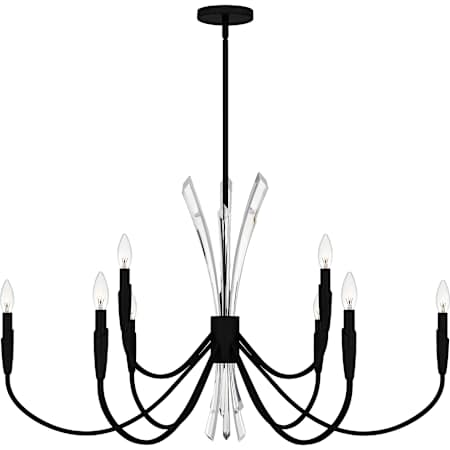 Quoizel Cecily 9 Light 40" Wide Crystal Candle Style Chandelier Matte Black