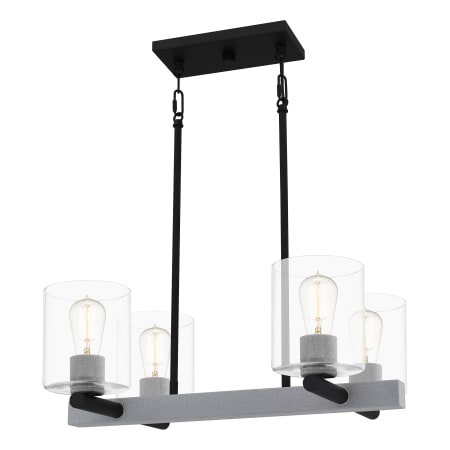 Quoizel Caldwell 4 Light 23" Wide Linear Chandelier Matte Black