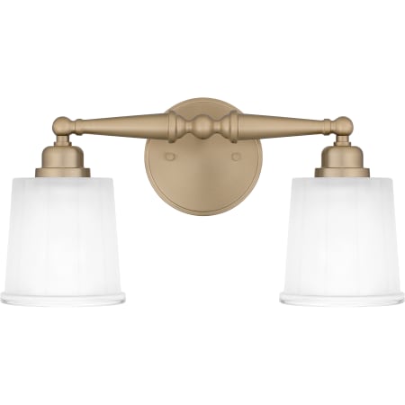 Quoizel Cecilia 2 Light 16" Wide Bathroom Vanity Light with Sandblasted Glass Shades Bronze Gold