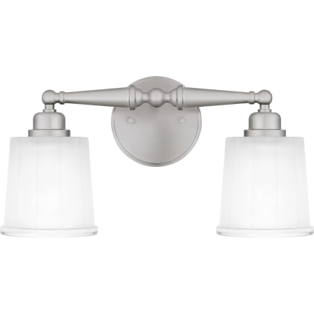Quoizel Cecilia 2 Light 16" Wide Bathroom Vanity Light with Sandblasted Glass Shades Brushed Nickel