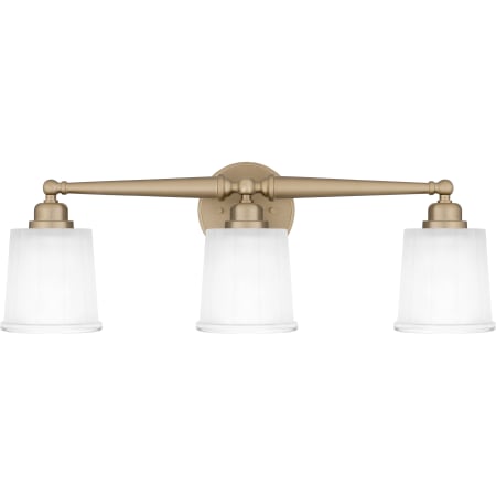 Quoizel Cecilia 3 Light 24" Wide Bathroom Vanity Light with Sandblasted Glass Shades Bronze Gold