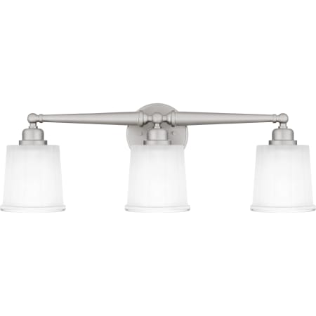 Quoizel Cecilia 3 Light 24" Wide Bathroom Vanity Light with Sandblasted Glass Shades Brushed Nickel