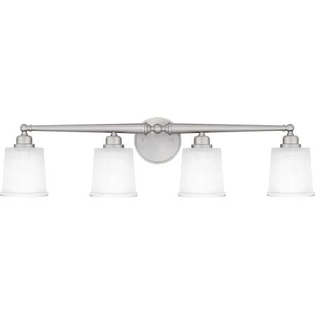 Quoizel Cecilia 4 Light 32" Wide Bathroom Vanity Light with Sandblasted Glass Shades Brushed Nickel