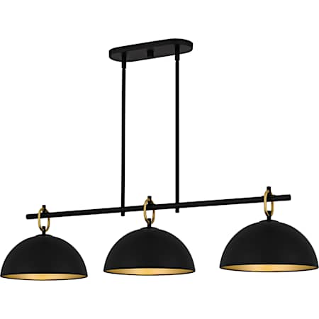 Quoizel Cleo 3 Light 44" Wide Linear Chandelier Matte Black