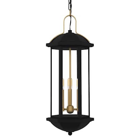 Quoizel Crestfield 3 Light 10" Wide Outdoor Mini Pendant with Clear Glass Shade Matte Black
