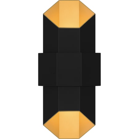 Quoizel Chasm 15" Tall LED Outdoor Wall Sconce Matte Black / Gold