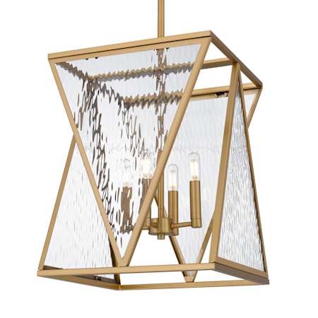Quoizel Clovis 4 Light 14" Wide Abstract Pendant Brushed Weathered Brass