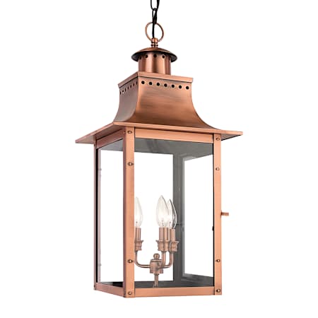 Quoizel Chalmers 3 Light 12" Wide Taper Candle Pendant Aged Copper