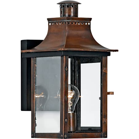 Quoizel Chalmers 1 Light 16" Tall Outdoor Wall Sconce with Clear Glass Aged Copper