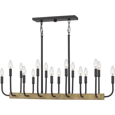 Quoizel Coda 16 Light 39" Wide Taper Candle Linear Chandelier Matte Black