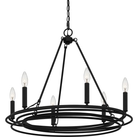 Quoizel Calliope 6 Light 27" Wide Taper Candle Style Chandelier Matte Black