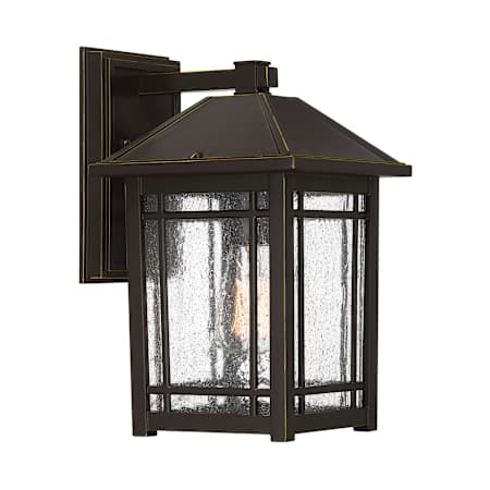 Quoizel Cedar Point Single Light 13" High Outdoor Wall Sconce with Clear Seedy Glass Shade Palladian Bronze