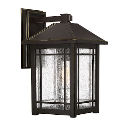 Quoizel Cedar Point Single Light 16-1/2" High Outdoor Wall Sconce with Clear Seedy Glass Shade Palladian Bronze