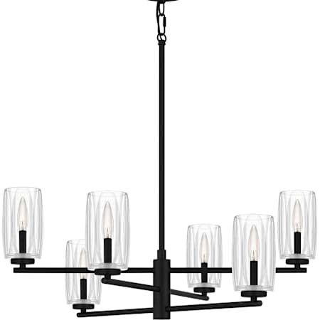Quoizel Cunningham 6 Light 27" Wide Chandelier Matte Black