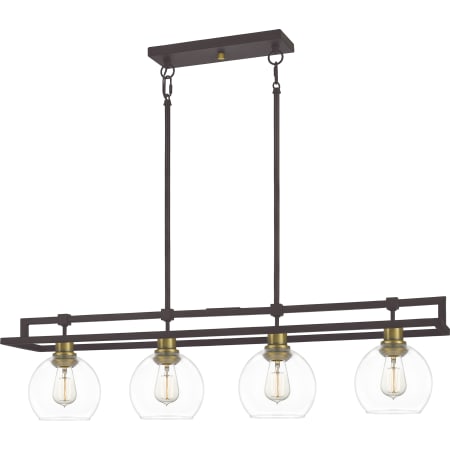 Quoizel Dobbs 4 Light 40" Wide Linear Chandelier Old Bronze