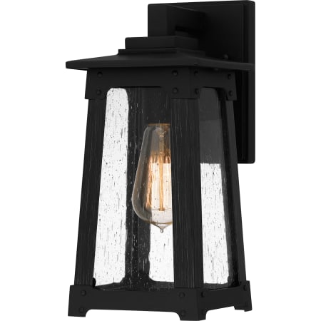 Quoizel Drescher 13" Tall Outdoor Wall Sconce with Seedy Glass Shade Matte Black