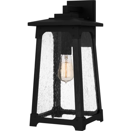 Quoizel Drescher 18" Tall Outdoor Wall Sconce with Seedy Glass Shade Matte Black