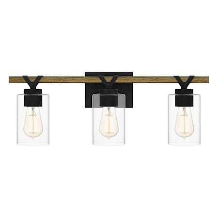 Quoizel Devon Court 3 Light 24" Wide Bathroom Vanity Light Matte Black