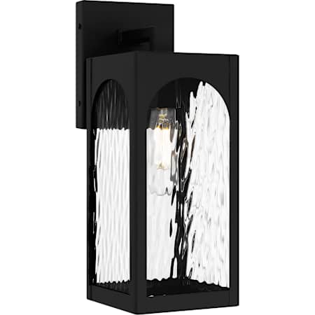 Quoizel Dallington 14" Tall Outdoor Wall Sconce with Water Glass Shade Matte Black