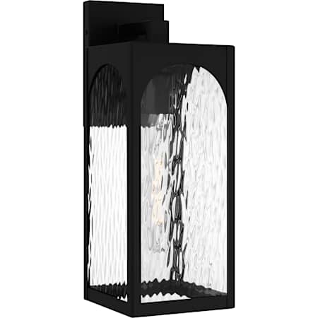 Quoizel Dallington 17" Tall Outdoor Wall Sconce with Water Glass Shade Matte Black