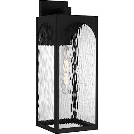 Quoizel Dallington 20" Tall Outdoor Wall Sconce with Water Glass Shade Matte Black