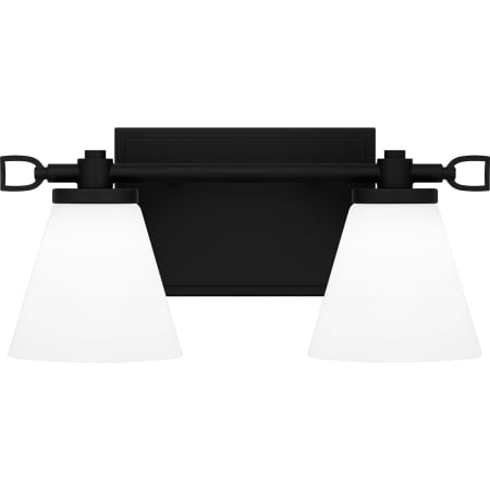 Quoizel Daniels 2 Light 13" Wide LED Vanity Light with Frosted Glass Shades Matte Black