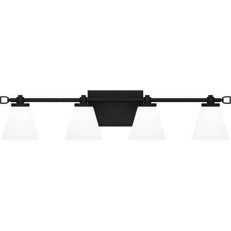 Quoizel Daniels 4 Light 29" Wide LED Vanity Light with Frosted Glass Shades Matte Black